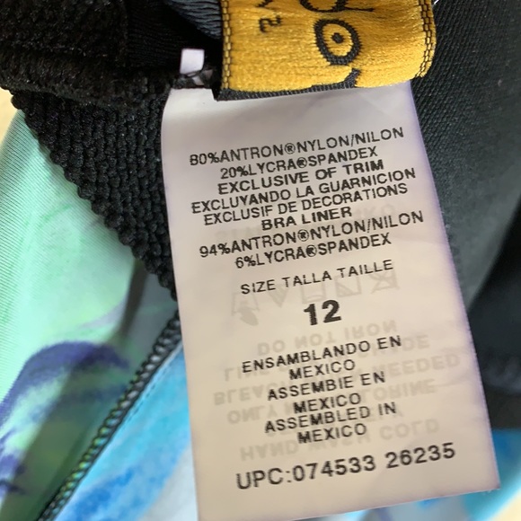 Robbylen Swim Top Tankini Black Blue Floral 12 - Picture 10 of 12